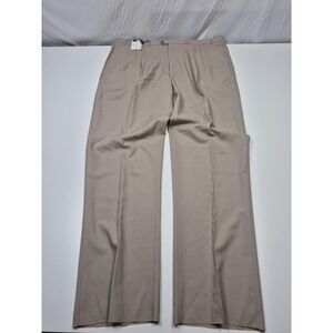 VTG Mario Rossini Dress Pants Mens 46x36 Beige Wool Pleated Straight Italy NWT